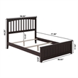 Mission Full Wood Foundation Bed with Matching Footboard in Espresso