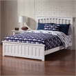 Mission Full Wood Foundation Bed with Matching Footboard in White