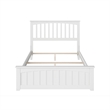 Mission Full Wood Foundation Bed with Matching Footboard in White