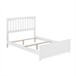 Mission Full Wood Foundation Bed with Matching Footboard in White