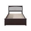 Mission Full Platform Bed with Matching Footboard & Storage Drawers in Espresso