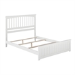 Mission Queen Wood Foundation Bed with Matching Footboard in White