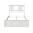 Mission Queen Wood Foundation Bed with Matching Footboard in White
