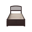 Richmond Twin Wood Platform Bed with Footboard and Twin Trundle in Espresso