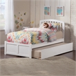 Richmond Twin Wood Platform Bed with Footboard and Twin Trundle in White