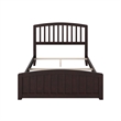Richmond Full Wood Foundation Bed with Matching Footboard in Espresso