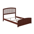 Richmond Full Wood Foundation Bed with Matching Footboard in Walnut