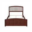 Richmond Full Wood Foundation Bed with Matching Footboard in Walnut