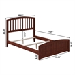 Richmond Full Wood Foundation Bed with Matching Footboard in Walnut