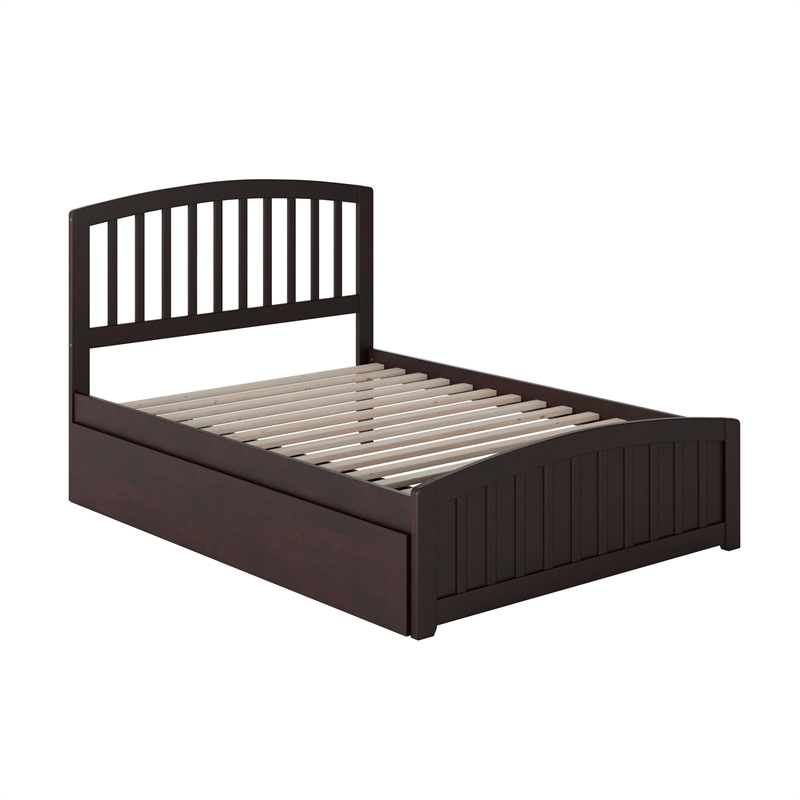 Richmond Full Platform Bed with Matching Footboard & Storage Drawers in Espresso