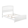 Richmond Queen Wood Foundation Bed with Matching Footboard in White
