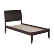 Portland Twin XL Solid Wood Platform Bed in Espresso
