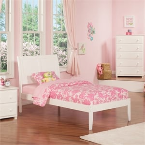 Portland Twin XL Solid Wood Platform Bed in White