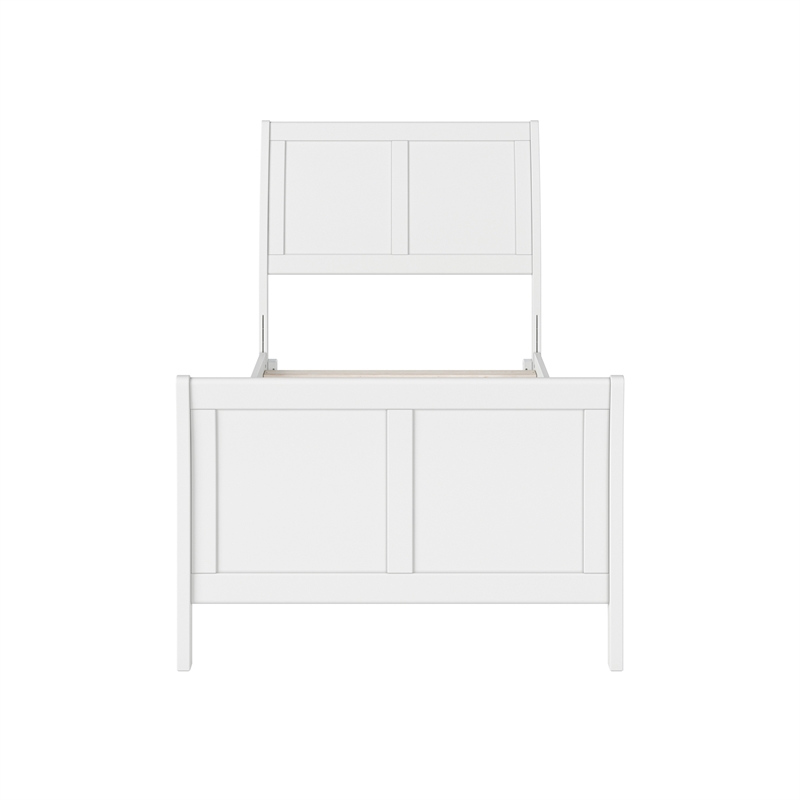 AFI Portland Twin XL Wood Foundation Bed Frame with Matching Footboard White