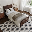 AFI Portland Twin XL Wood Foundation Bed Frame with Matching Footboard Walnut