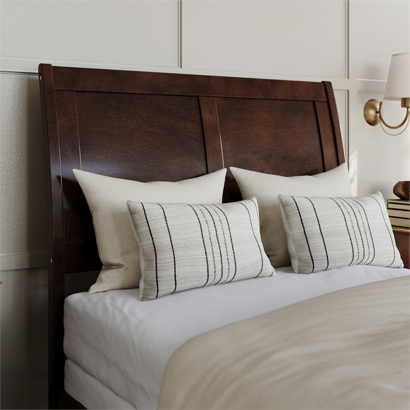 AFI Portland Twin XL Wood Foundation Bed Frame with Matching Footboard Walnut