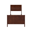 AFI Portland Twin XL Wood Foundation Bed Frame with Matching Footboard Walnut