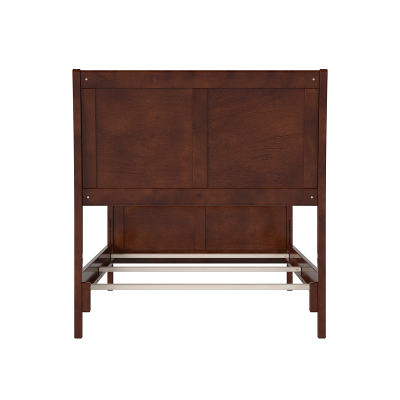 AFI Portland Twin XL Wood Foundation Bed Frame with Matching Footboard Walnut