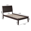 Portland Twin Solid Wood Platform Bed in Espresso