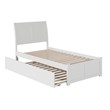 Portland Twin Wood Platform Bed with Footboard and Twin Trundle in White