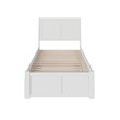 Portland Twin Wood Platform Bed with Footboard and Twin Trundle in White