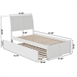 Portland Twin Wood Platform Bed with Footboard and Twin Trundle in White