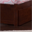 Portland Twin Wood Platform Bed with Footboard and Twin Trundle in Walnut