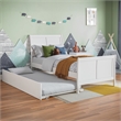 Portland Twin Wood Platform Bed with Matching Footboard & Twin Trundle in White