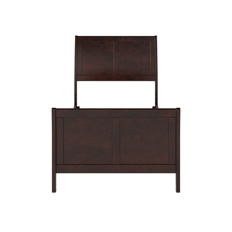 AFI Portland Twin Wood Foundation Bed Frame with Matching Footboard Espresso