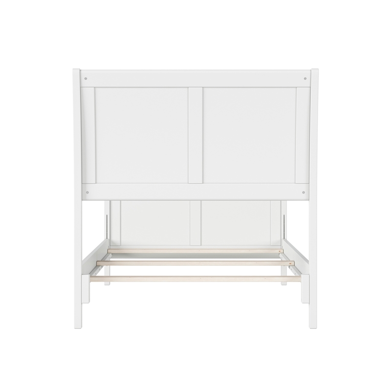 AFI Portland Twin Wood Foundation Bed Frame with Matching Footboard White