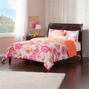 Portland Full Solid Wood Platform Bed in Espresso