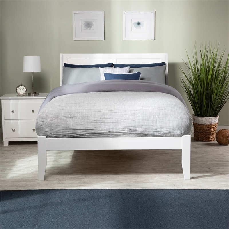 Portland Full Solid Wood Platform Bed in White