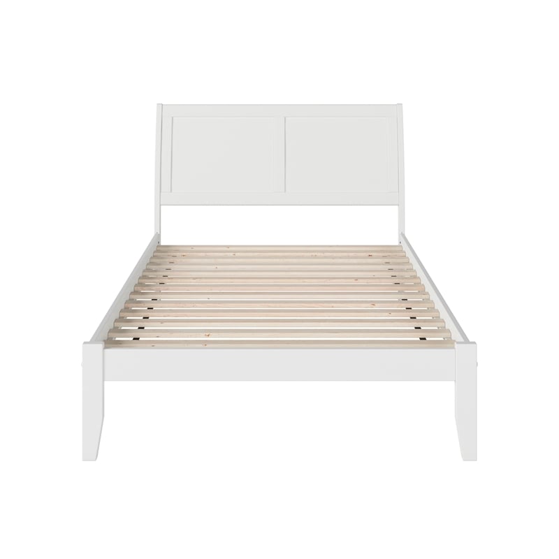 Portland Full Solid Wood Platform Bed in White