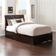 Portland Full Wood Platform Bed with Footboard and Twin Trundle in Espresso