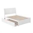 Portland Full Wood Platform Bed with Footboard and Twin Trundle in White