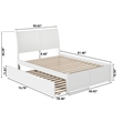 Portland Full Wood Platform Bed with Footboard and Twin Trundle in White
