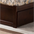 Portland Full Wood Platform Bed with Footboard and Twin Trundle in Walnut