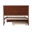 Portland Full Wood Platform Bed with Footboard and Twin Trundle in Walnut
