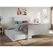 Portland Full Wood Platform Bed with Matching Footboard & Twin Trundle in White