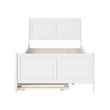 Portland Full Wood Platform Bed with Matching Footboard & Twin Trundle in White