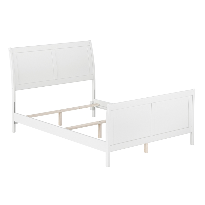 AFI Portland Full Wood Foundation Bed Frame with Matching Footboard White