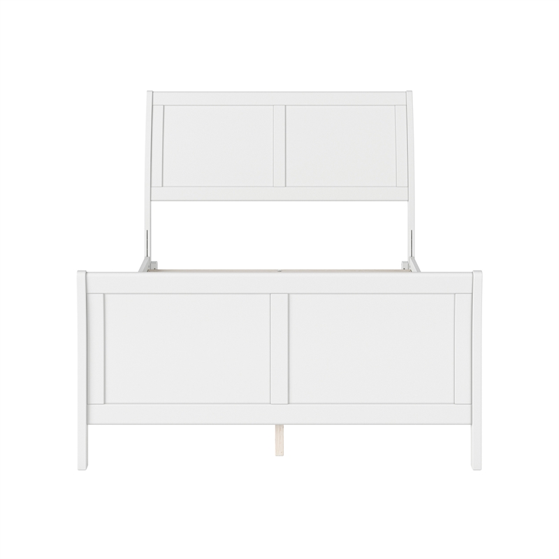 AFI Portland Full Wood Foundation Bed Frame with Matching Footboard White