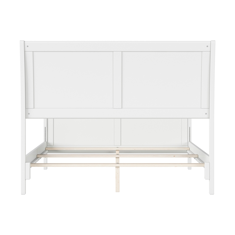 AFI Portland Full Wood Foundation Bed Frame with Matching Footboard White