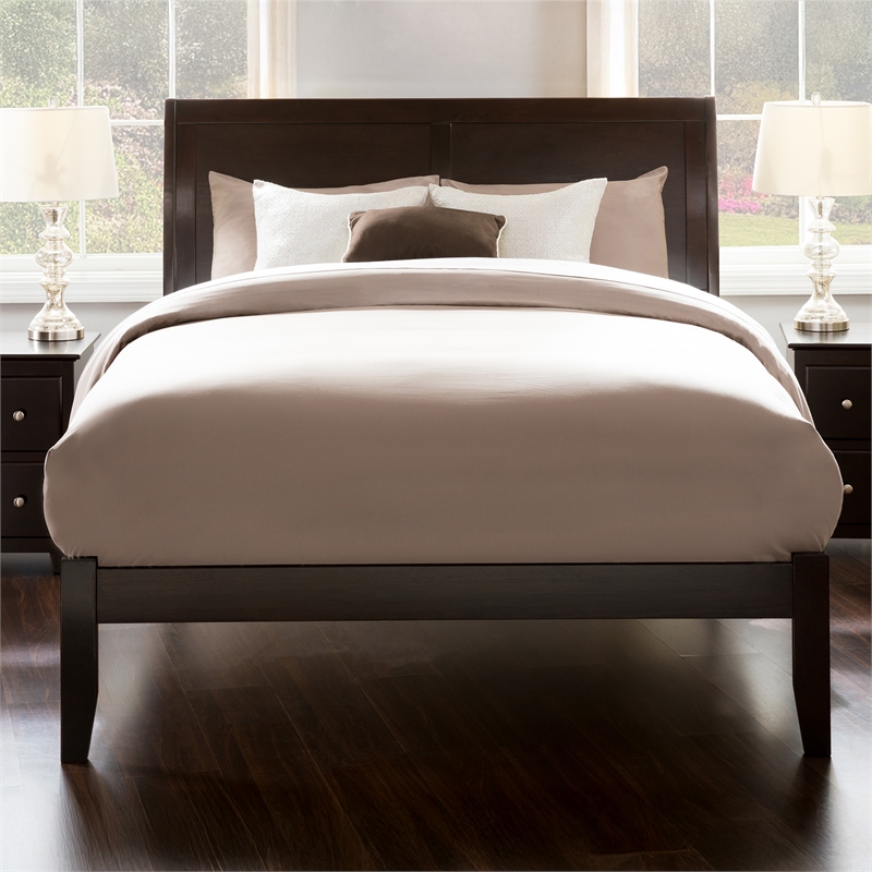 Portland Queen Solid Wood Platform Bed in Espresso
