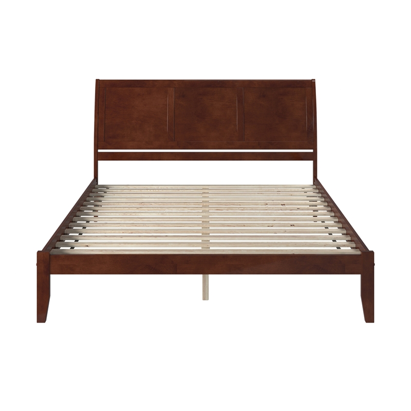 Portland King Solid Wood Platform Bed in Walnut