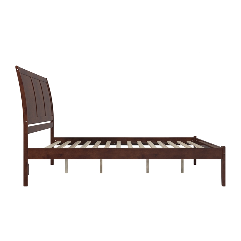 Portland King Solid Wood Platform Bed in Walnut