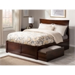 AFI Metro Full Solid Wood Bed with Storage Drawers in Walnut