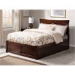AFI Metro Full Solid Wood Bed with Storage Drawers in Walnut