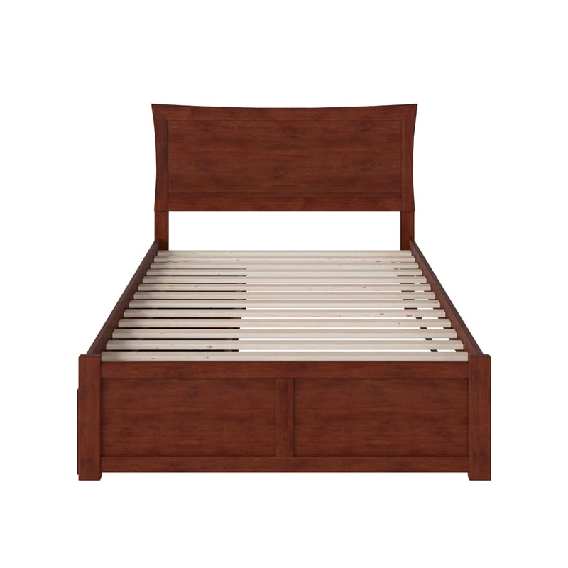 AFI Metro Full Solid Wood Bed with Storage Drawers in Walnut