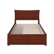 AFI Metro Full Solid Wood Bed with Storage Drawers in Walnut